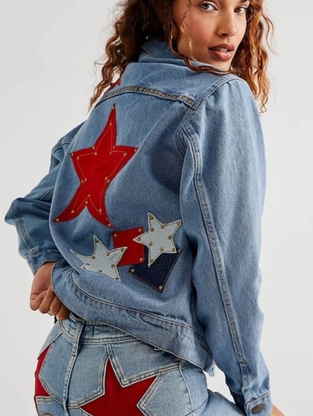 NWT Free People Understated Leather Lone Star Denim Jacket